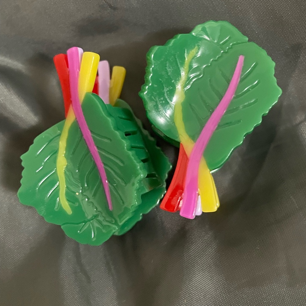 Jenny Lemons Rainbow Chard Hair Clips, Mini, Set of 2